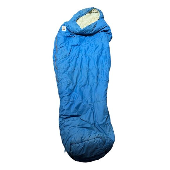 VTG The North Face Brown Label Made in USA Blue Mummy Sleeping Bag Goose Down - Picture 1 of 8